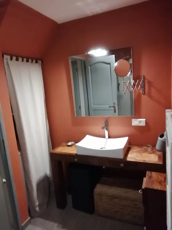 1 sdb avec douche, 1 évier et machine à laver